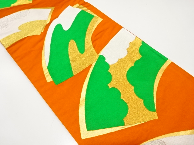 JAPANESE KIMONO / ANTIQUE FUKURO OBI / SILK / WOVEN CLOUD